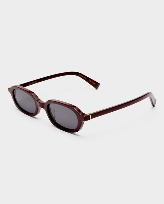 The Mimi Burgundy Female Rectangle Sunglasses | Luv Lou