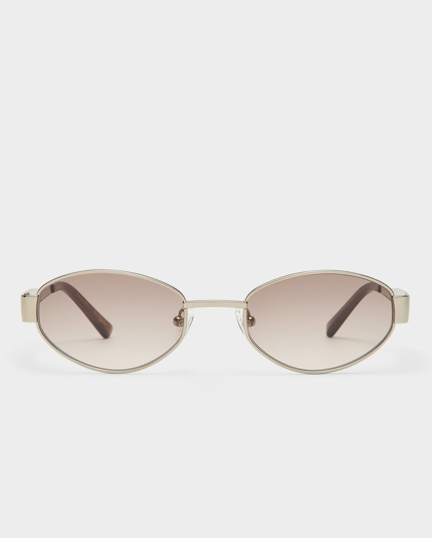 The Boston Crystal Silver Female Oval Sunglasses | Luv Lou