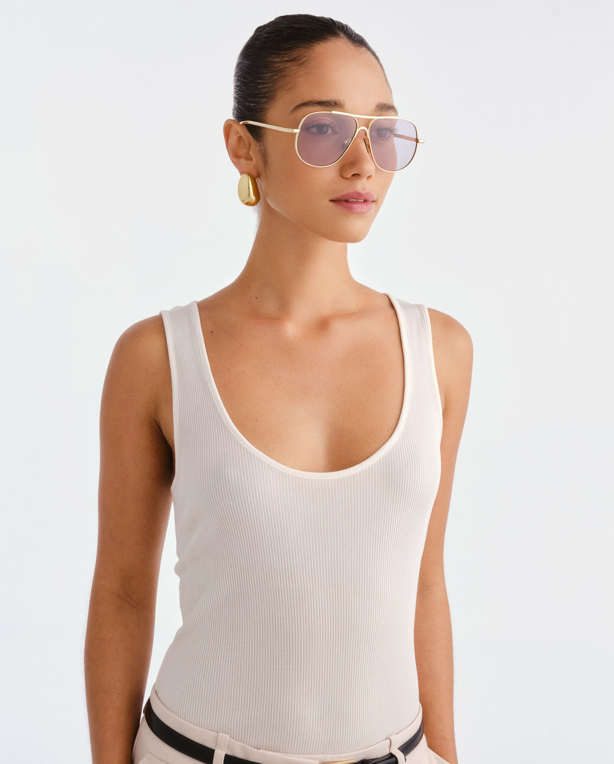 The Carter Gold Female Aviator Sunglasses | Luv Lou