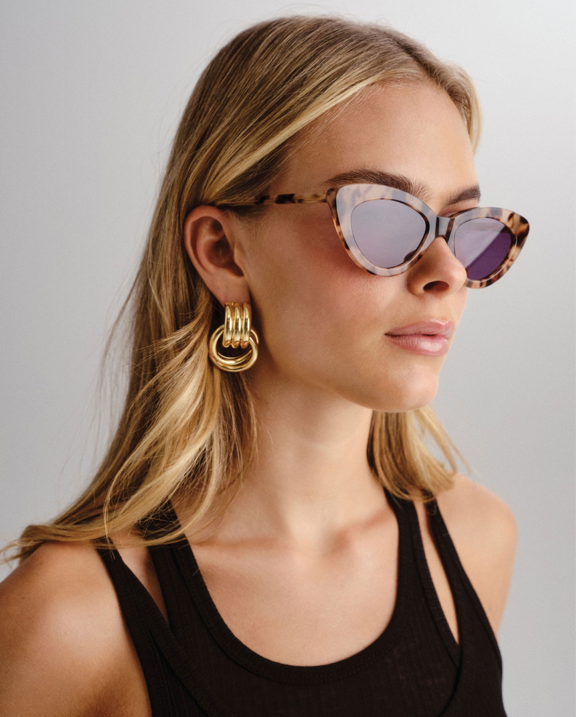 The Harley Cream Tort Female Cat-Eye Sunglasses | Luv Lou