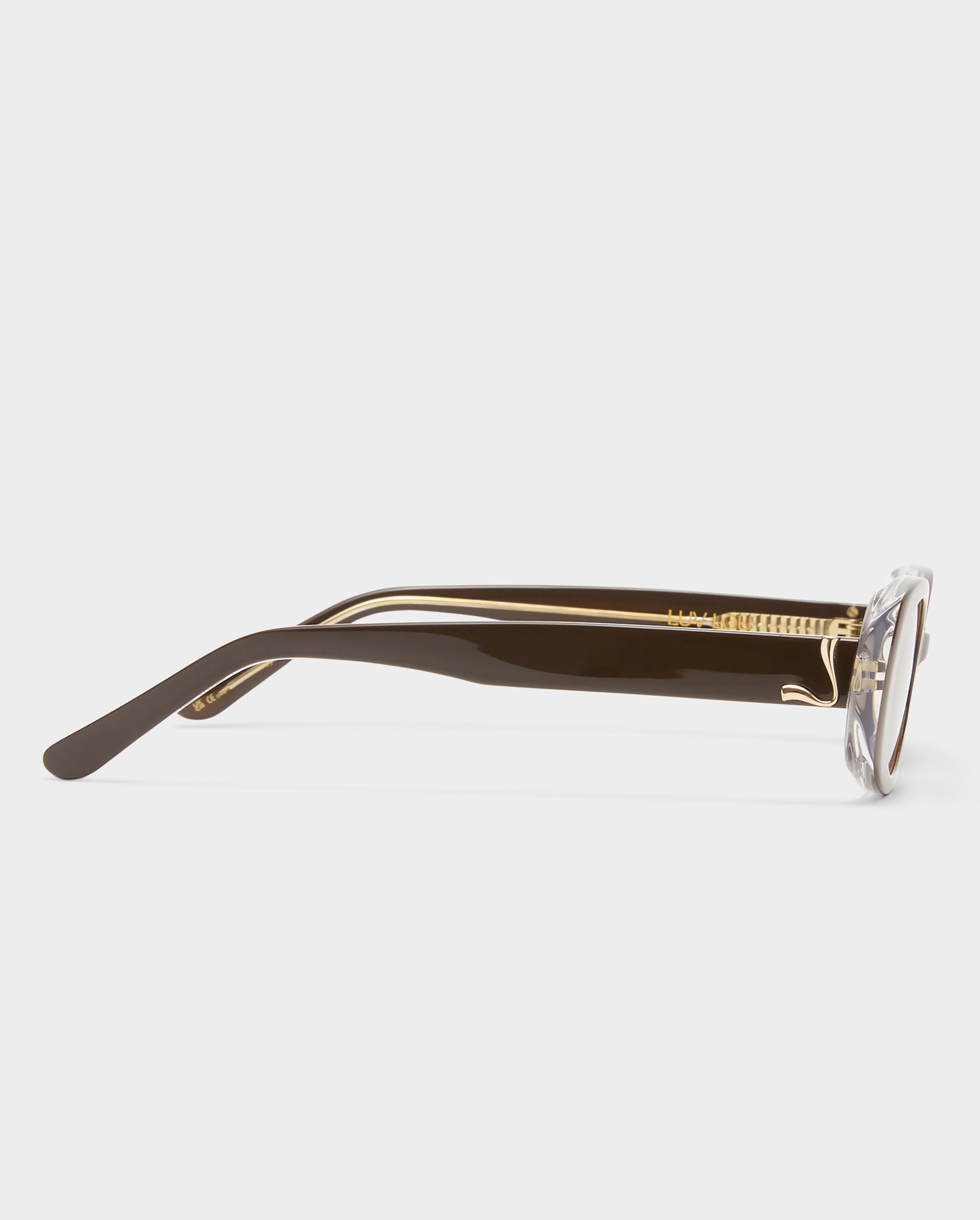 The Morgan Dark Chocolate Female Oval Sunglasses | Luv Lou