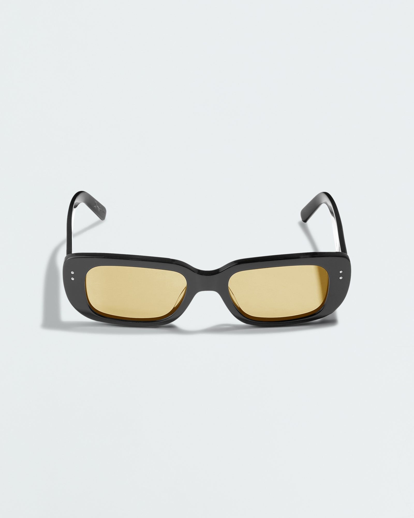 The Stevie Black Gold Female Rectangle Sunglasses | Luv Lou