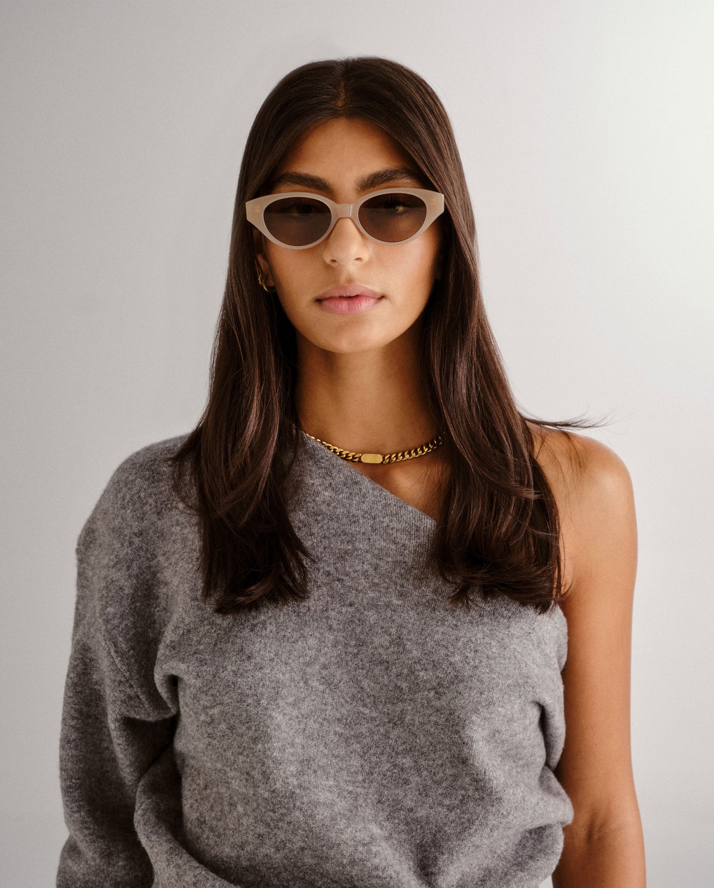 The Lakey Beige Female Cat-Eye Sunglasses | Luv Lou