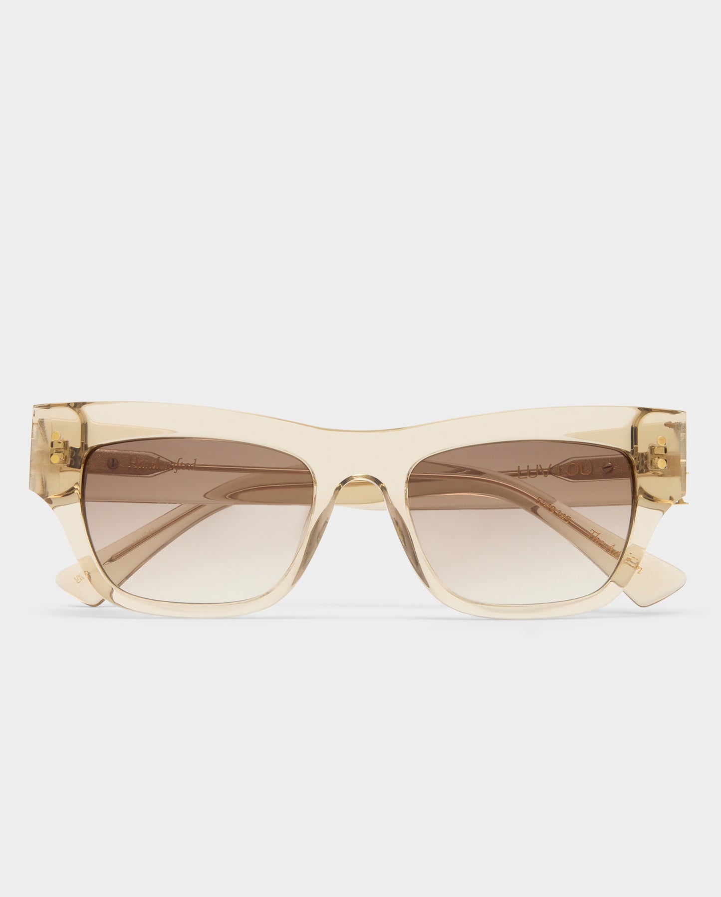 The Addison Crystal Latte Female Cat-Eye Sunglasses | Luv Lou