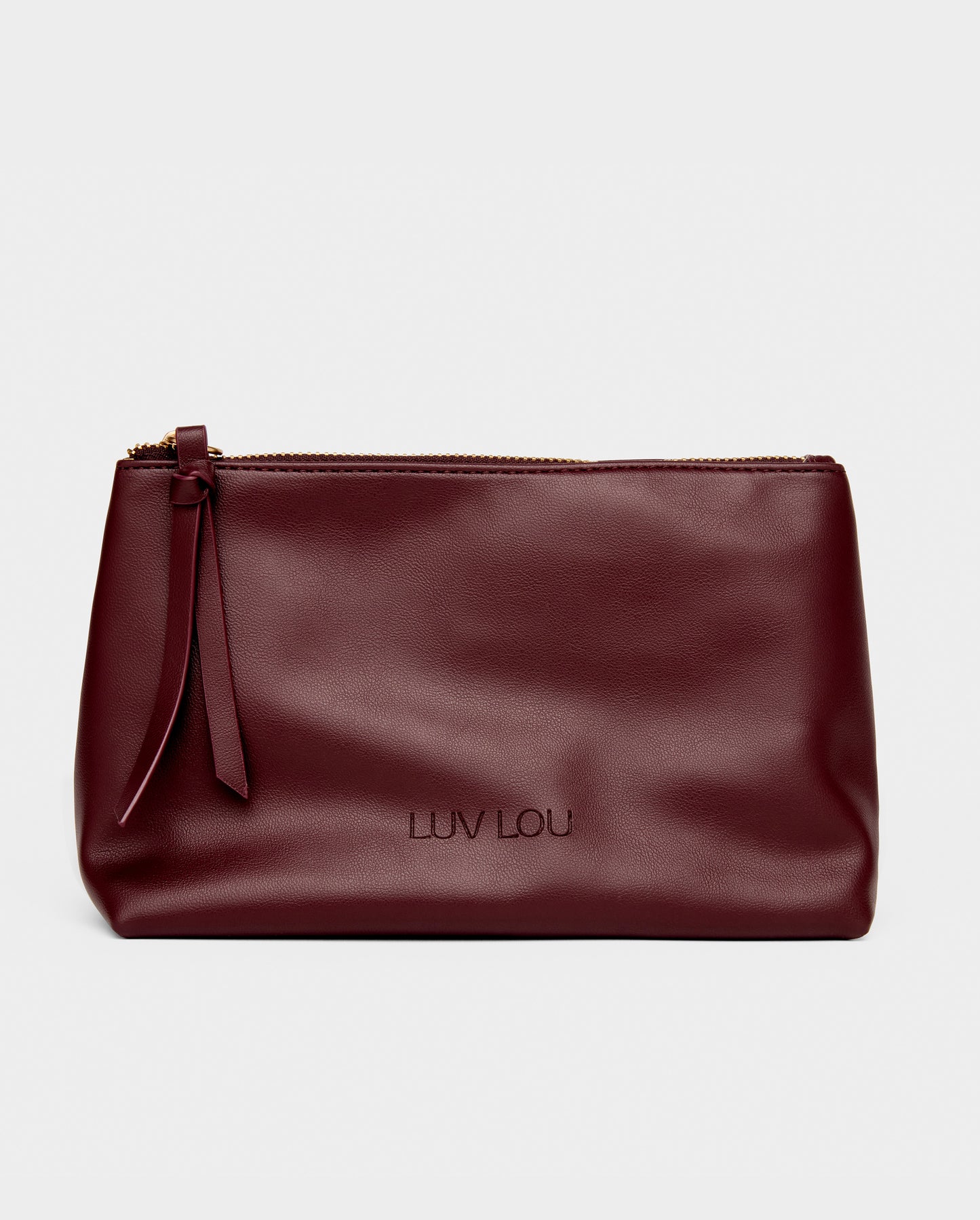 The Evie Medium Beauty Bag Bordeaux Vegan Leather Female Accounts Use Only Accessories | Luv Lou