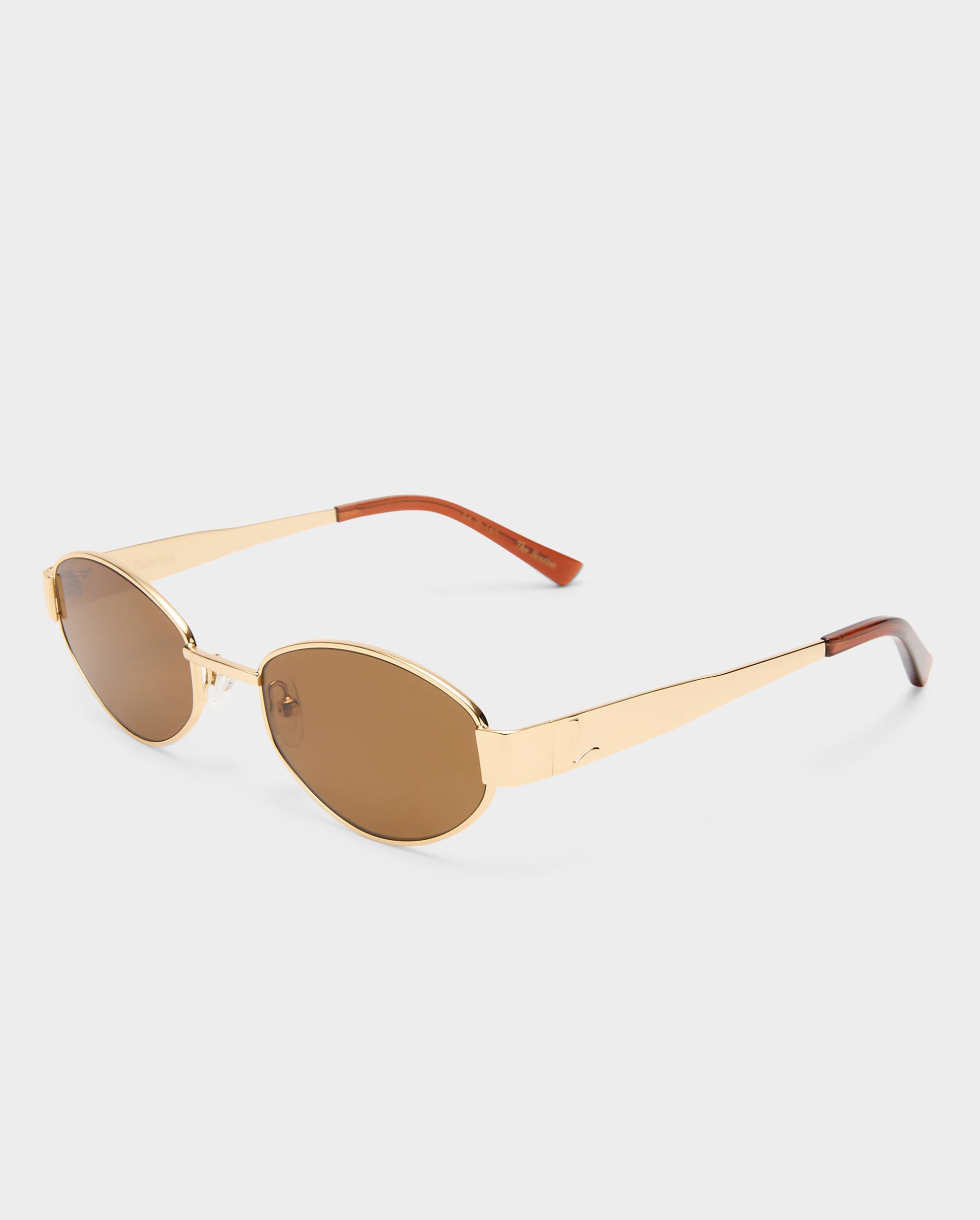 The Boston Gold Female Oval Sunglasses | Luv Lou