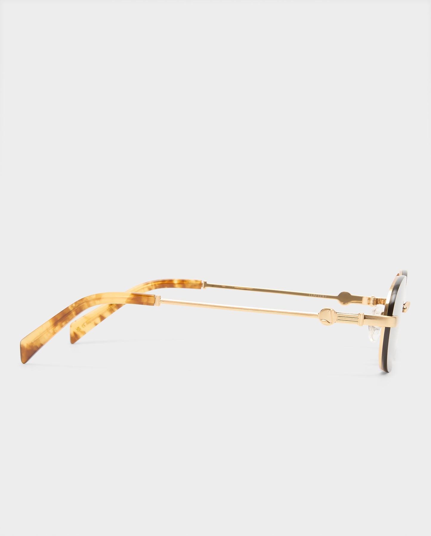 The Jean Brushed Gold Female Oval Sunglasses | Luv Lou