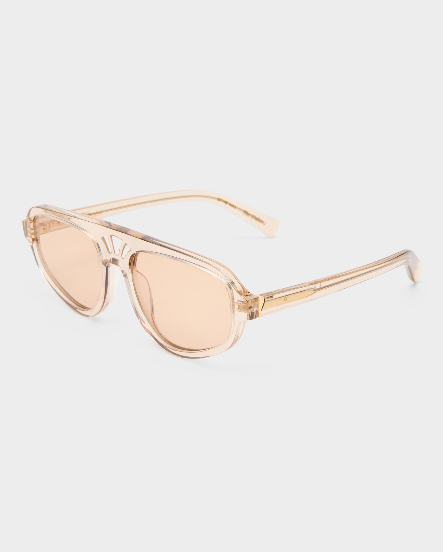 The Dakota Gloss Beige Female Aviator Sunglasses | Luv Lou