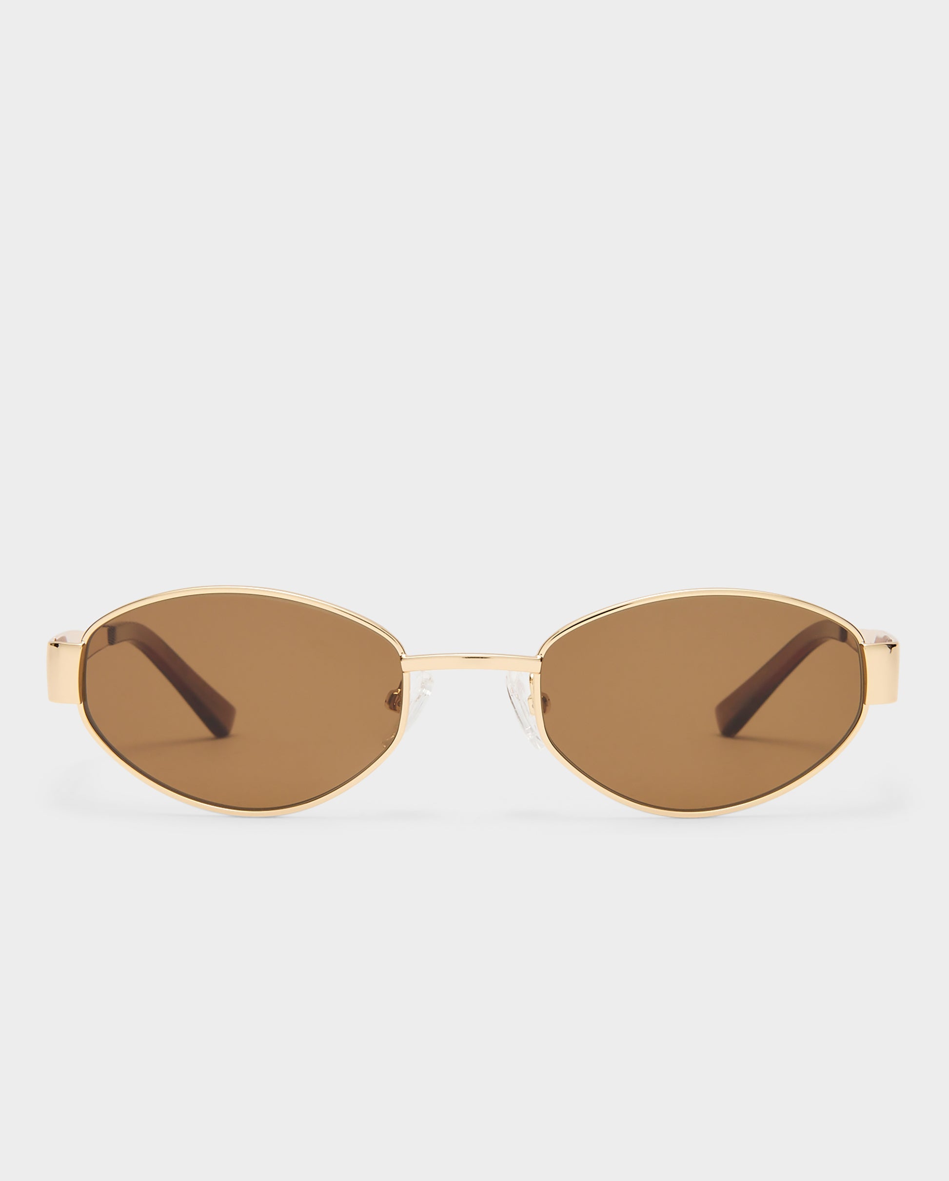 The Boston Gold Female Oval Sunglasses | Luv Lou