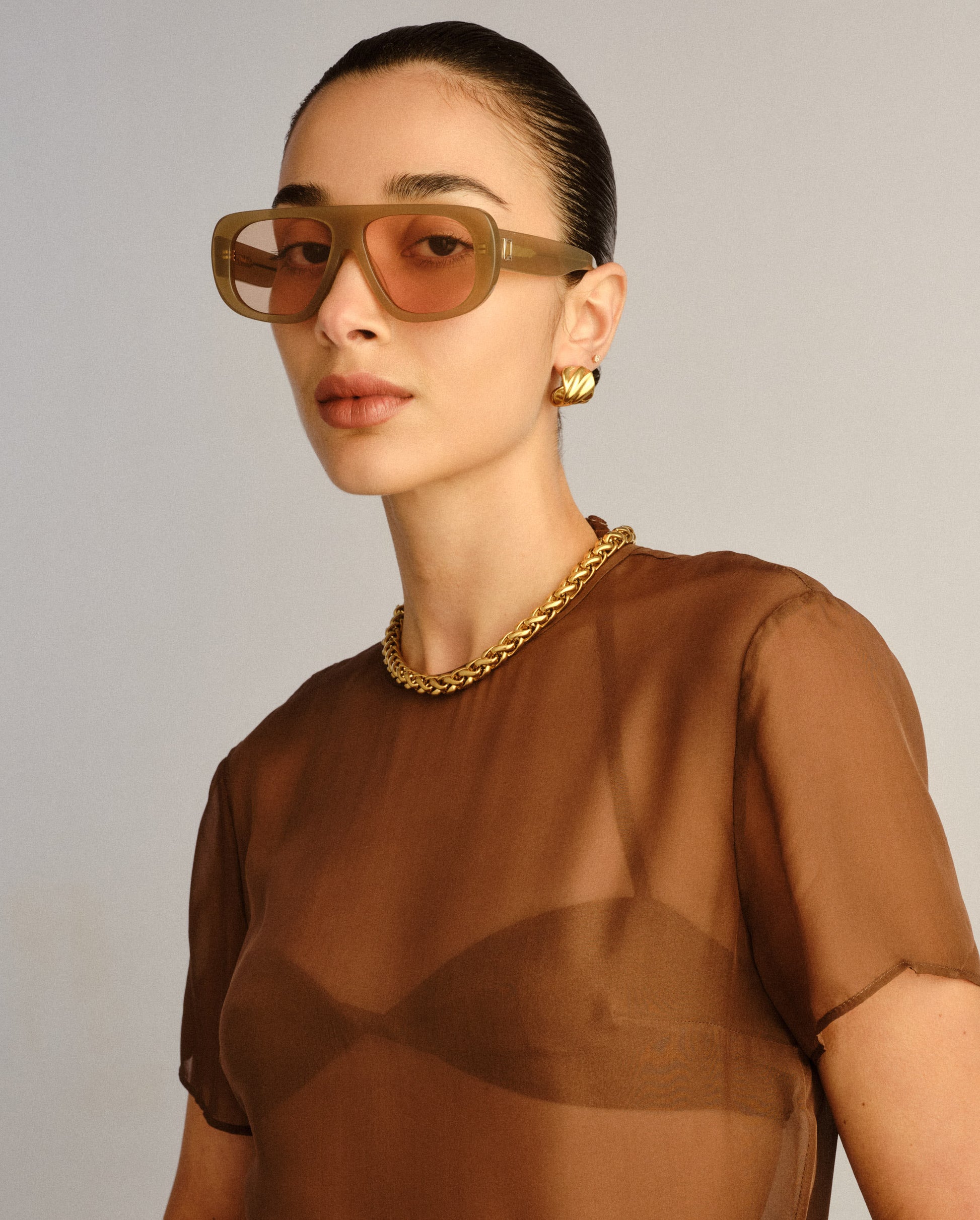 The Dionne Clay Female Aviator Sunglasses | Luv Lou