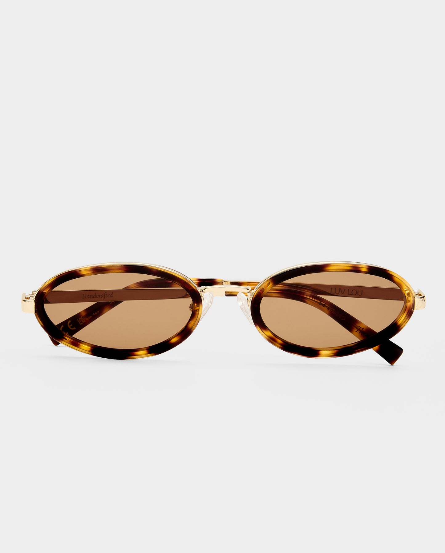 The Sage Crystal Tort Female Oval Sunglasses | Luv Lou