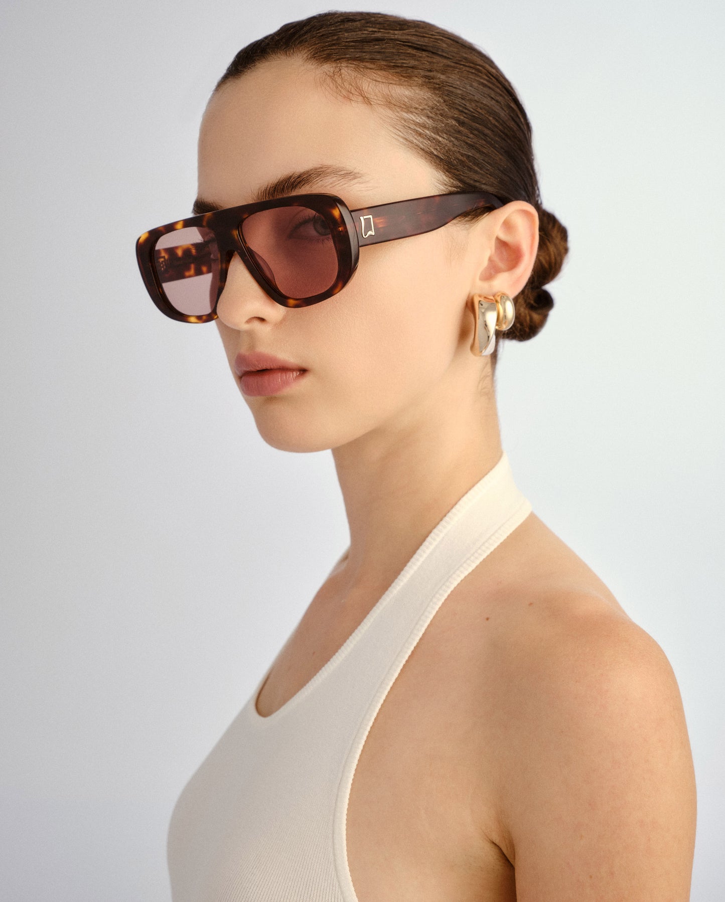 The Dionne Crystal Tort Female Aviator Sunglasses | Luv Lou