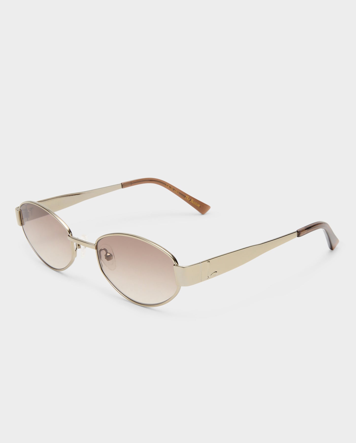 The Boston Crystal Silver Female Oval Sunglasses | Luv Lou