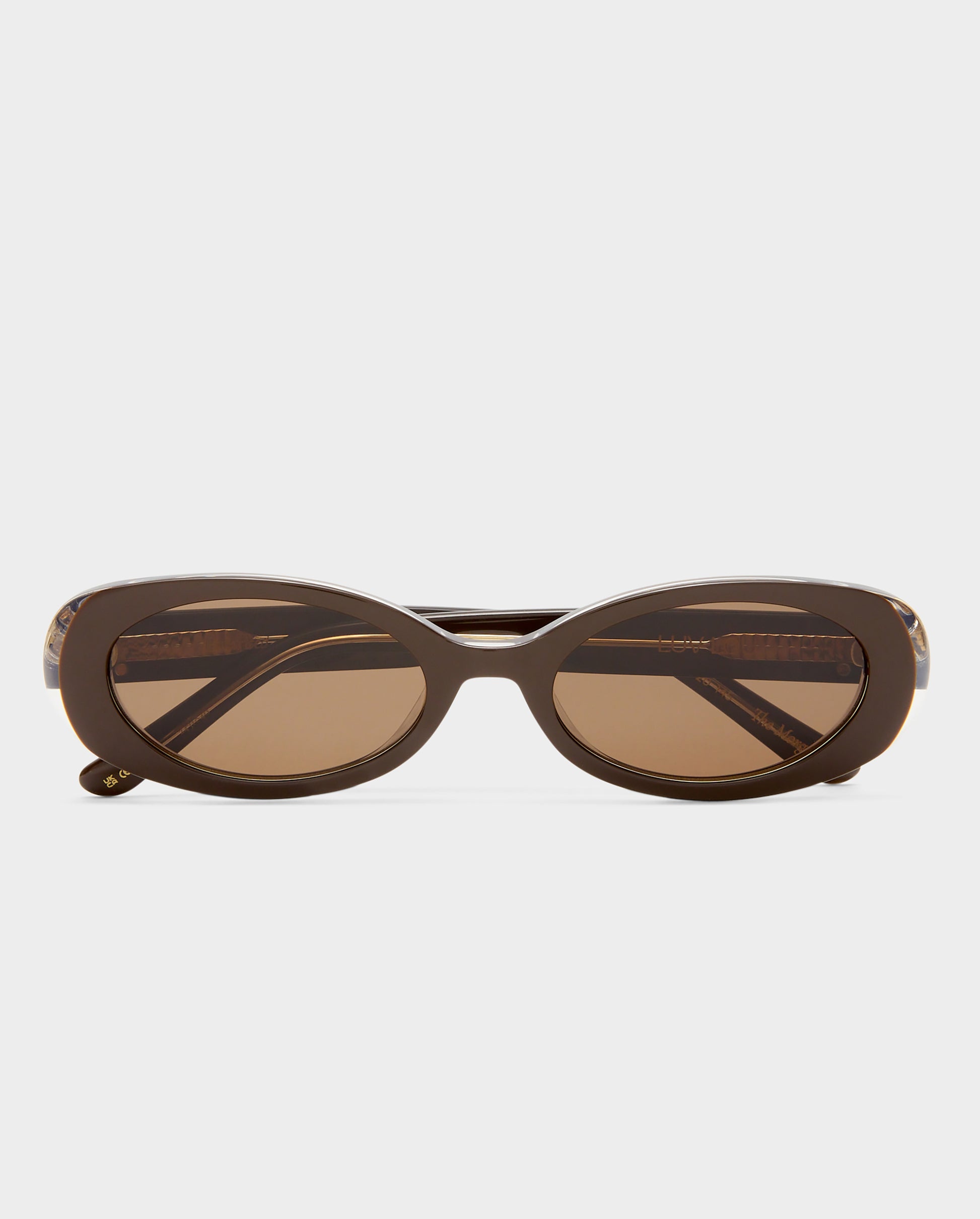 The Morgan Dark Chocolate Female Oval Sunglasses | Luv Lou