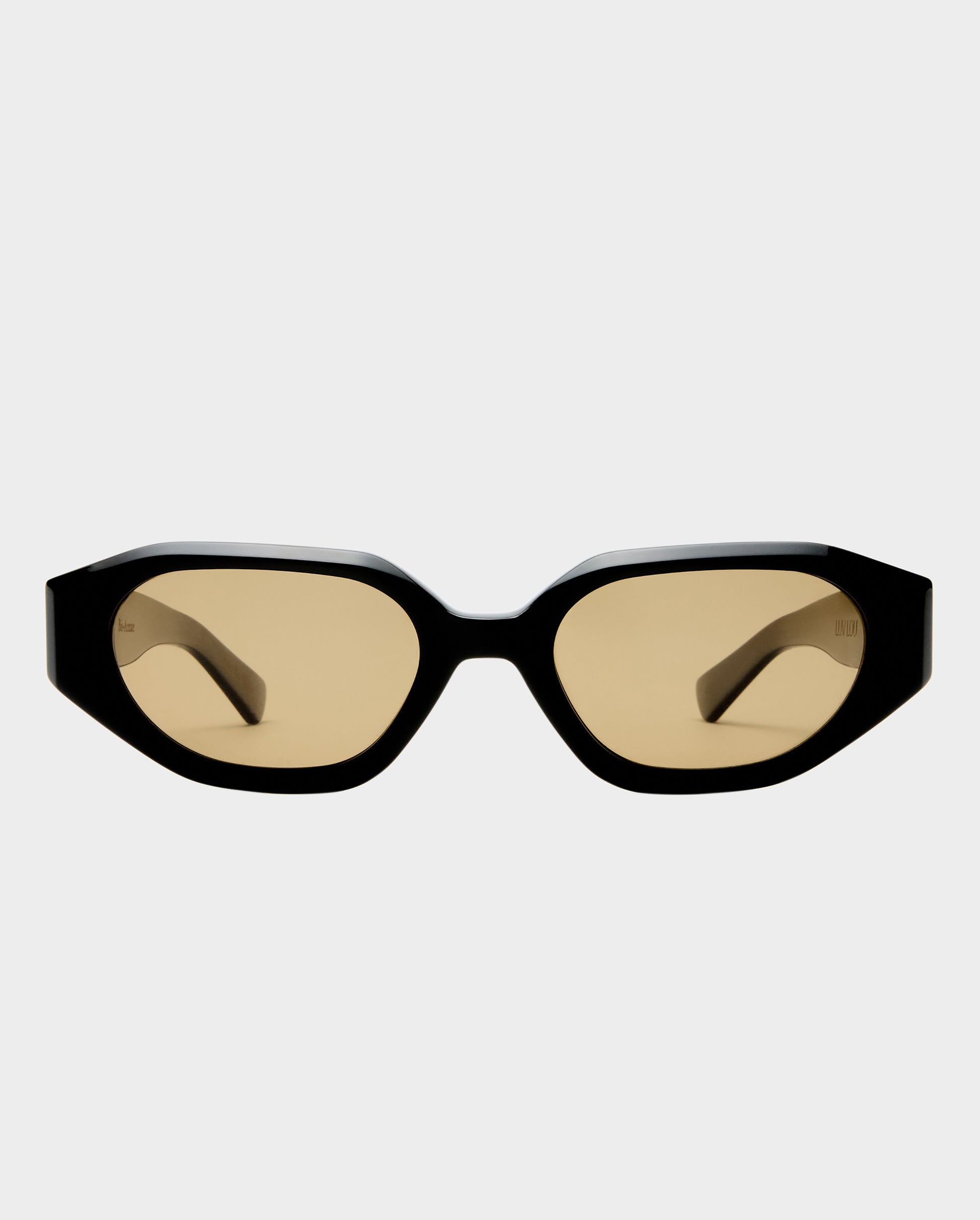 The Freddie Black Female Oval Sunglasses | Luv Lou