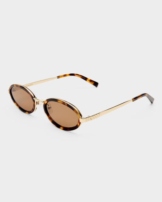 The Sage Crystal Tort Female Oval Sunglasses | Luv Lou