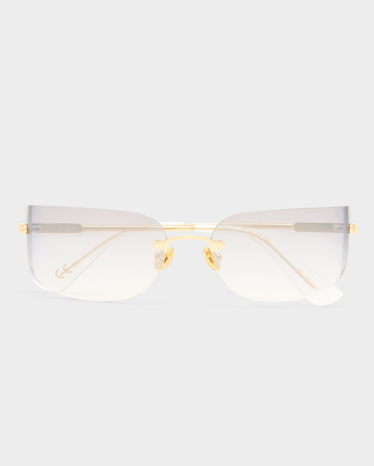 The River Bright Gold Female Rectangle Sunglasses | Luv Lou