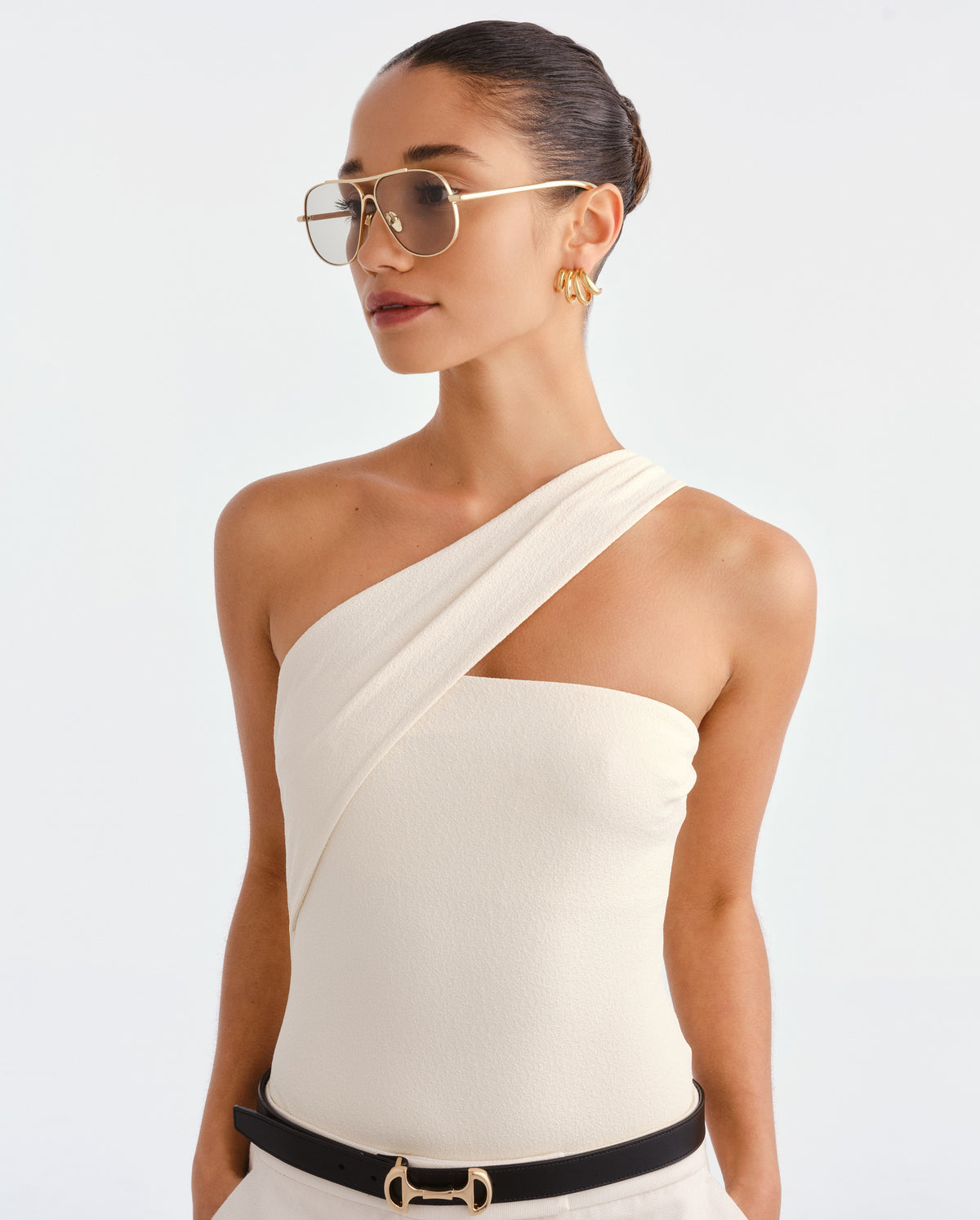 The Carter Bright Gold Female Aviator Sunglasses | Luv Lou