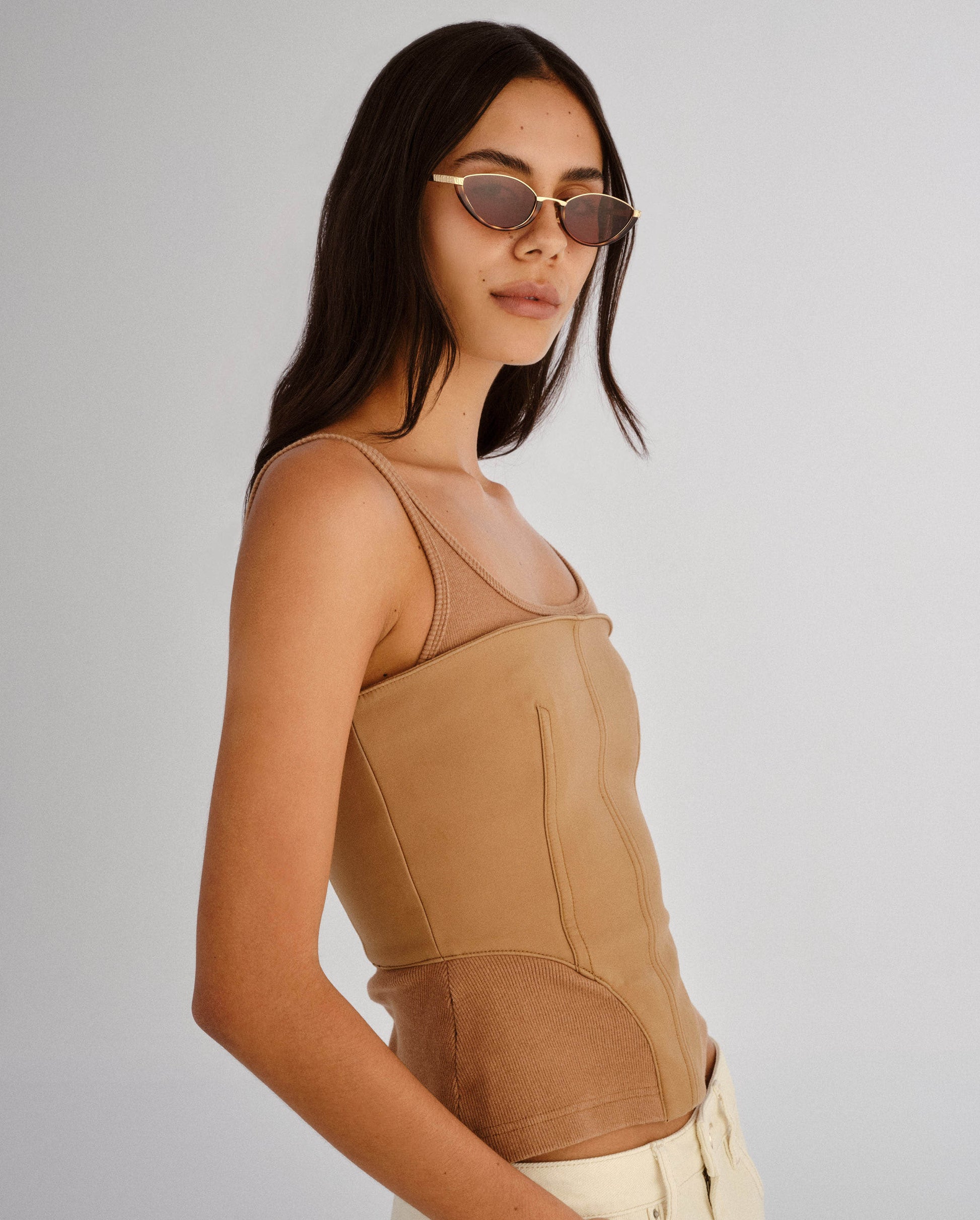 The Lia Gold Female Cat-Eye Sunglasses | Luv Lou