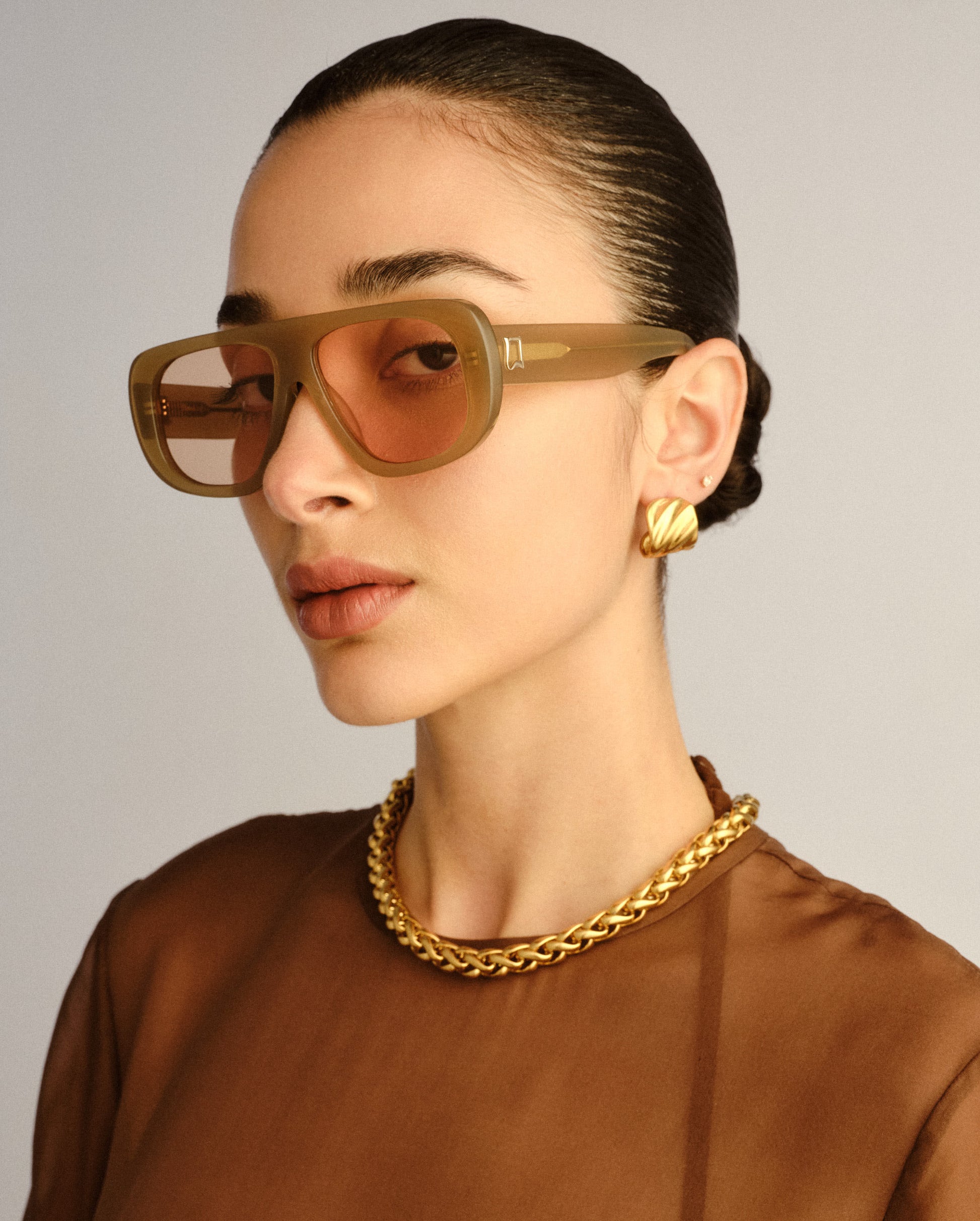 The Dionne Clay Female Aviator Sunglasses | Luv Lou