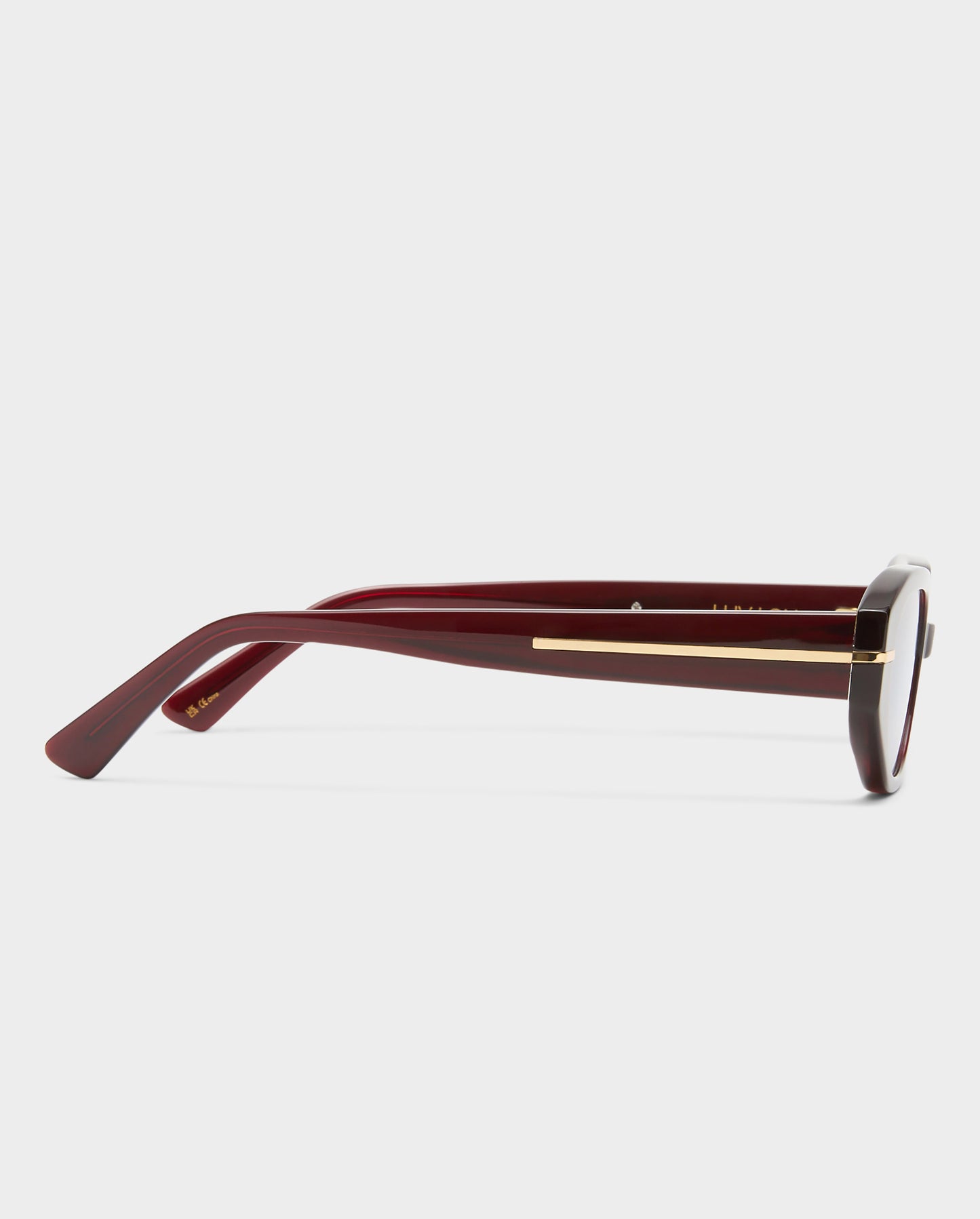The Frankie Burgundy Female Rectangle Sunglasses | Luv Lou