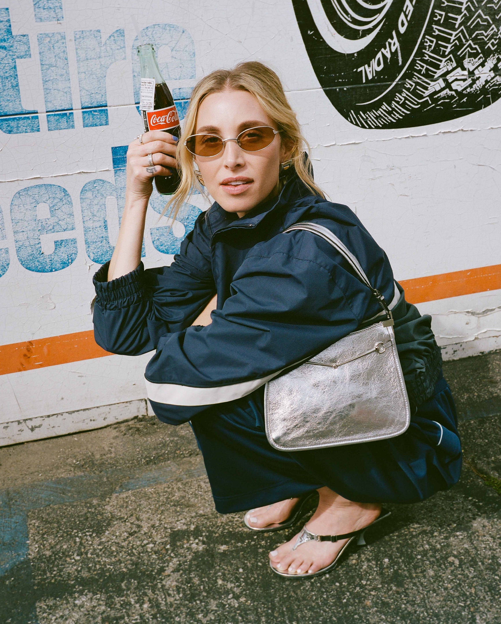 The Rose Brushed Silver Female Cat-Eye Sunglasses | Luv Lou