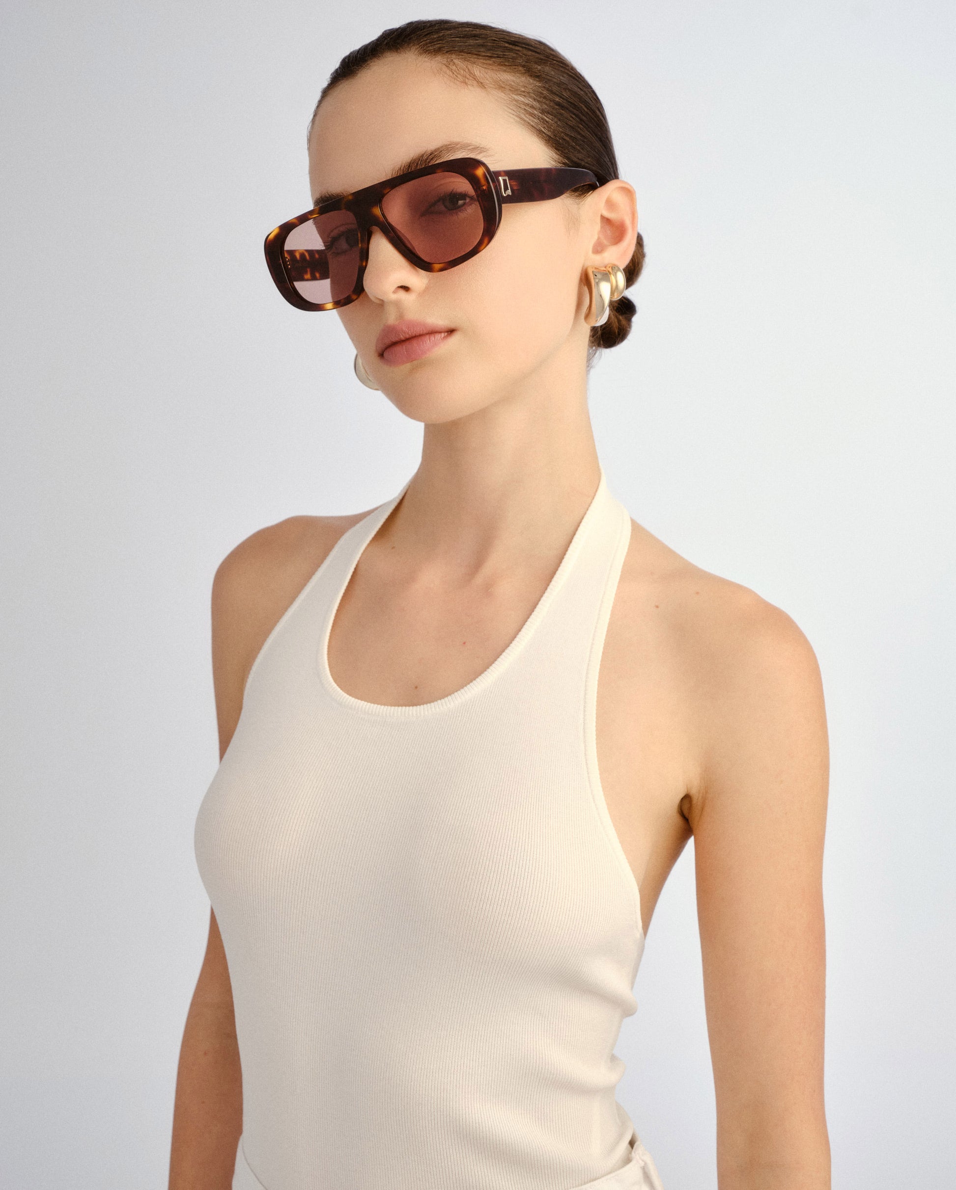 The Dionne Crystal Tort Female Aviator Sunglasses | Luv Lou
