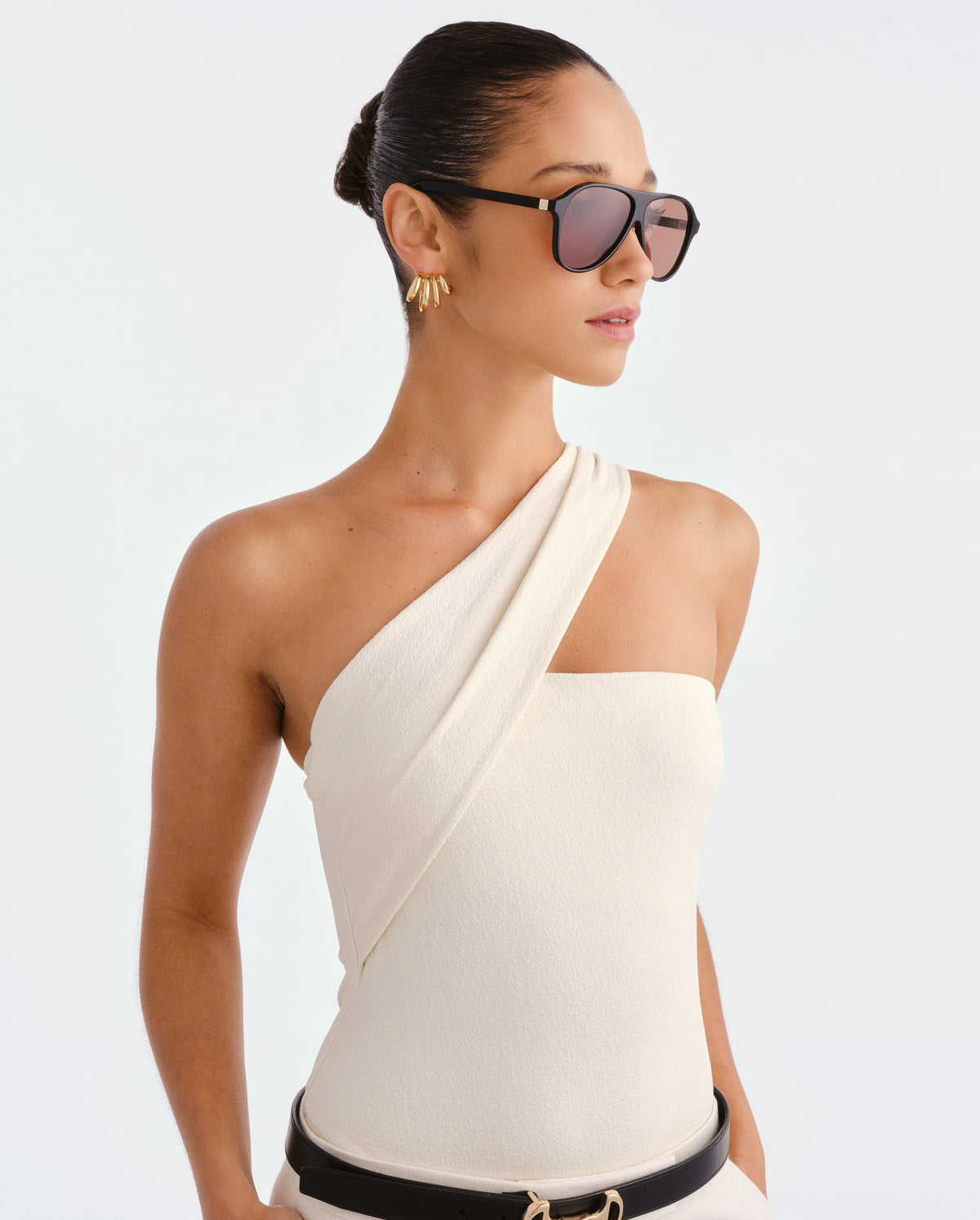 The Eve Black Female Aviator Sunglasses | Luv Lou