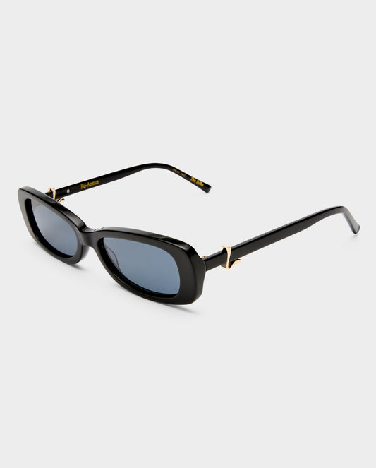 The Bella Black Female Rectangle Sunglasses | Luv Lou