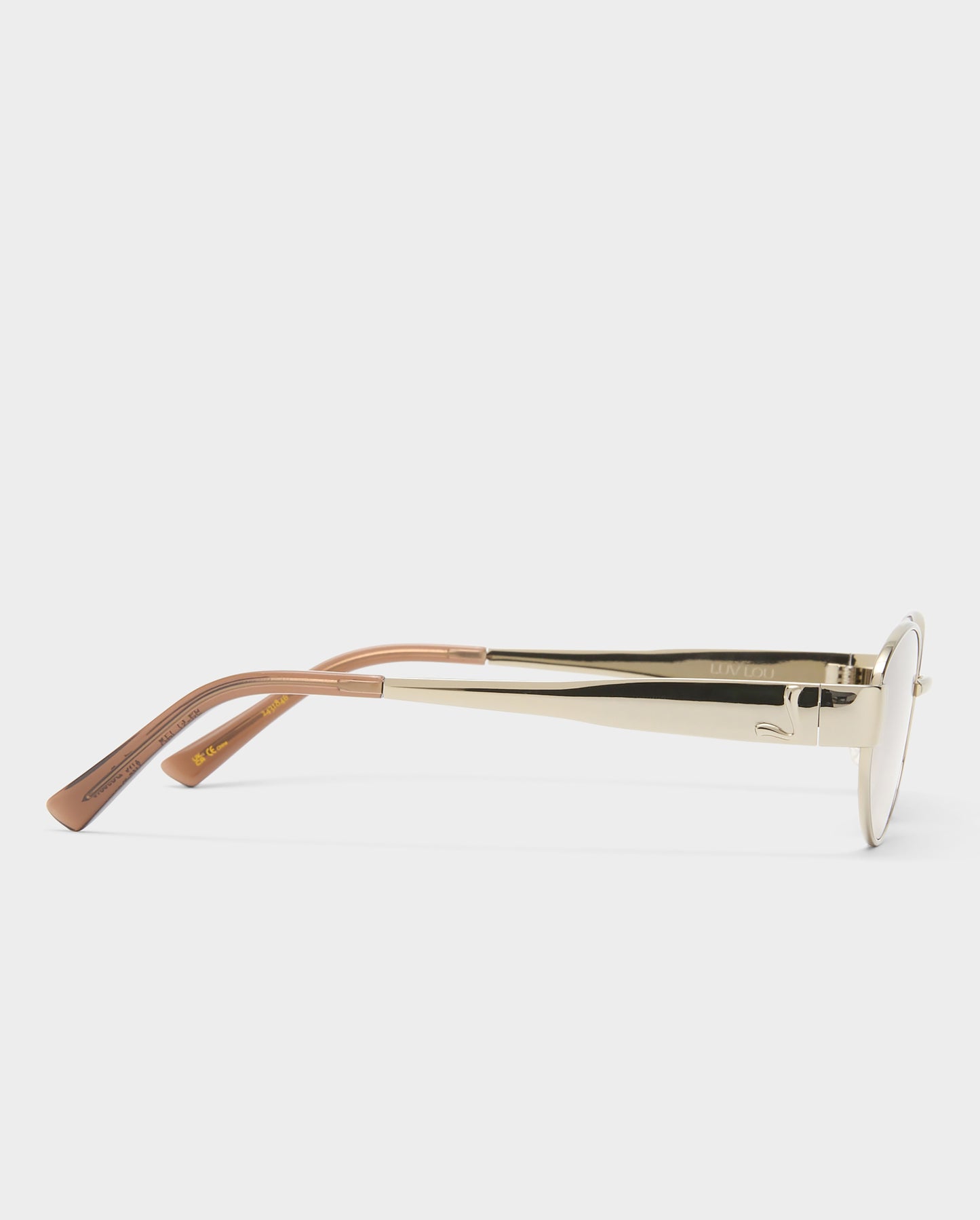 The Boston Crystal Silver Female Oval Sunglasses | Luv Lou