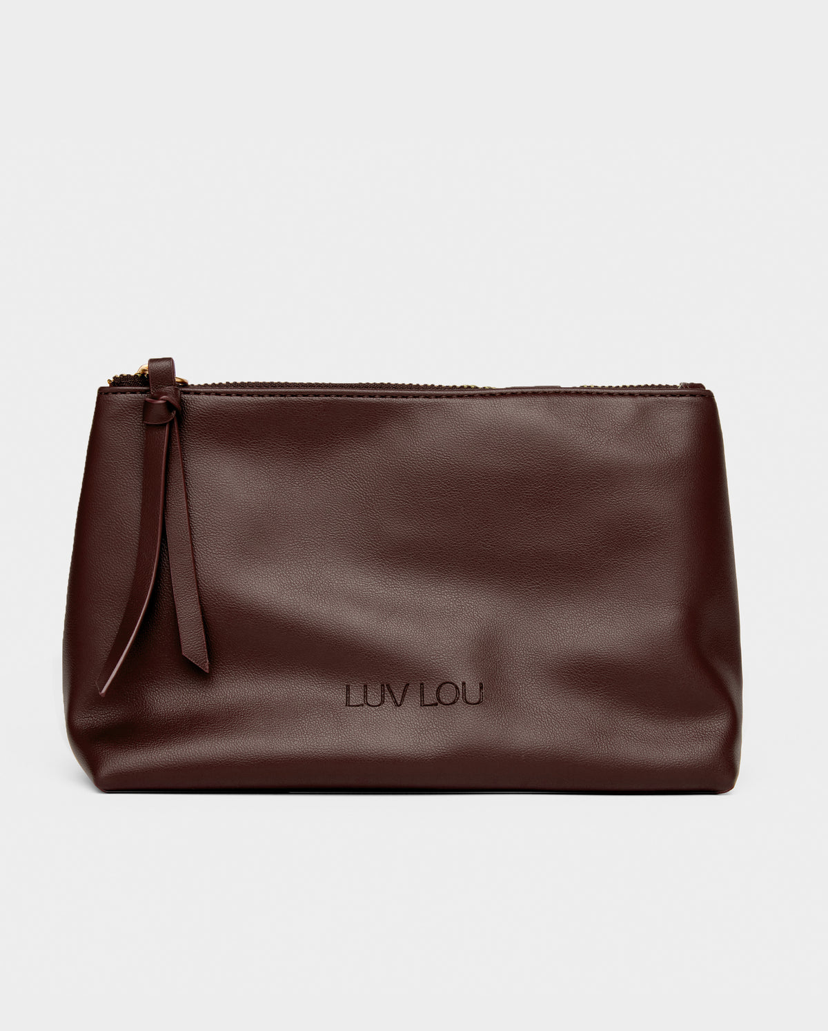 The Evie Medium Beauty Bag Cocoa Vegan Leather Uni-Sex Unspecified Accessories | Luv Lou