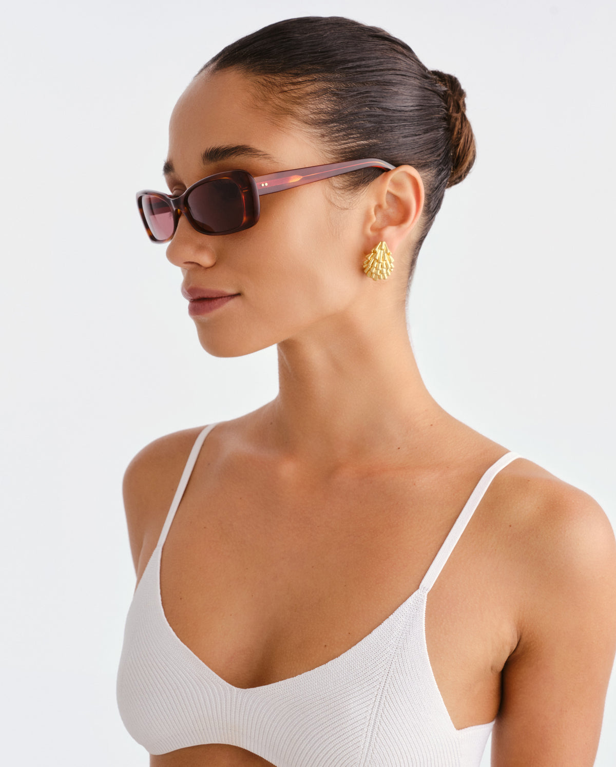 The Suki Maple Tort Female Rectangle Sunglasses | Luv Lou