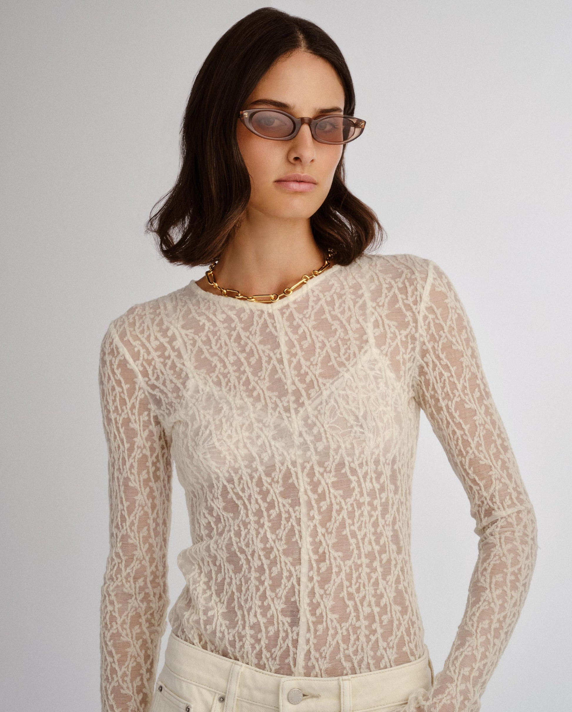The Tortue Crystal Coffee Female Cat-Eye Sunglasses | Luv Lou