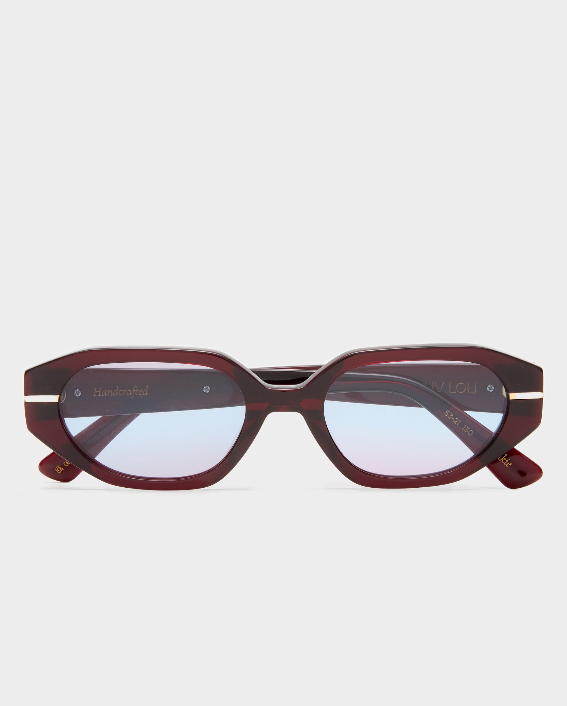 The Frankie Burgundy Female Rectangle Sunglasses | Luv Lou