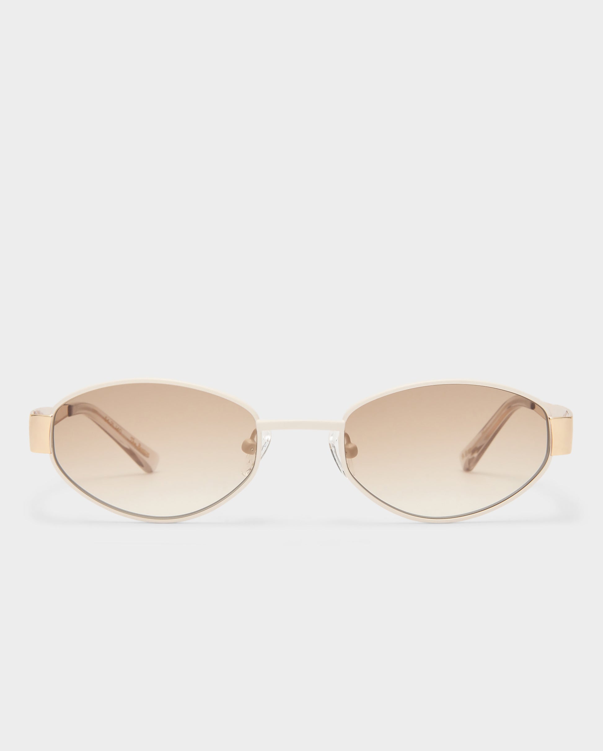 The Boston Ivory Female Oval Sunglasses | Luv Lou