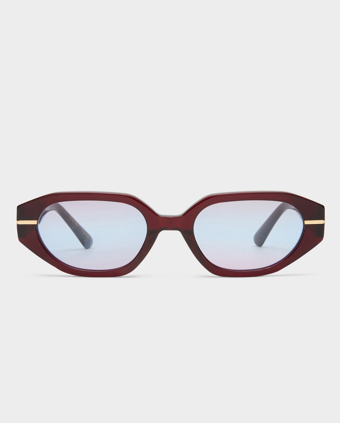 The Frankie Burgundy Female Rectangle Sunglasses | Luv Lou