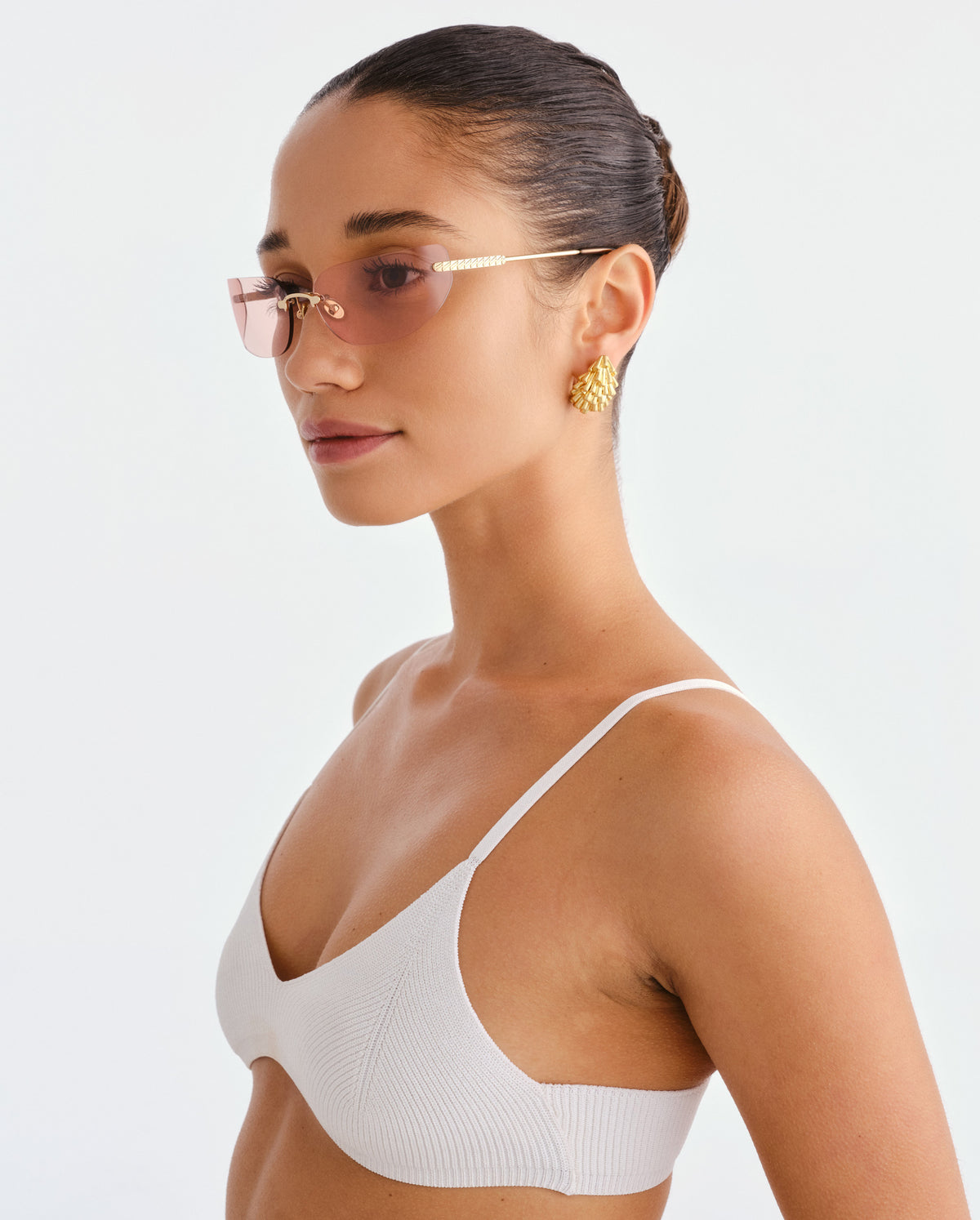 The River Gold Female Rectangle Sunglasses | Luv Lou