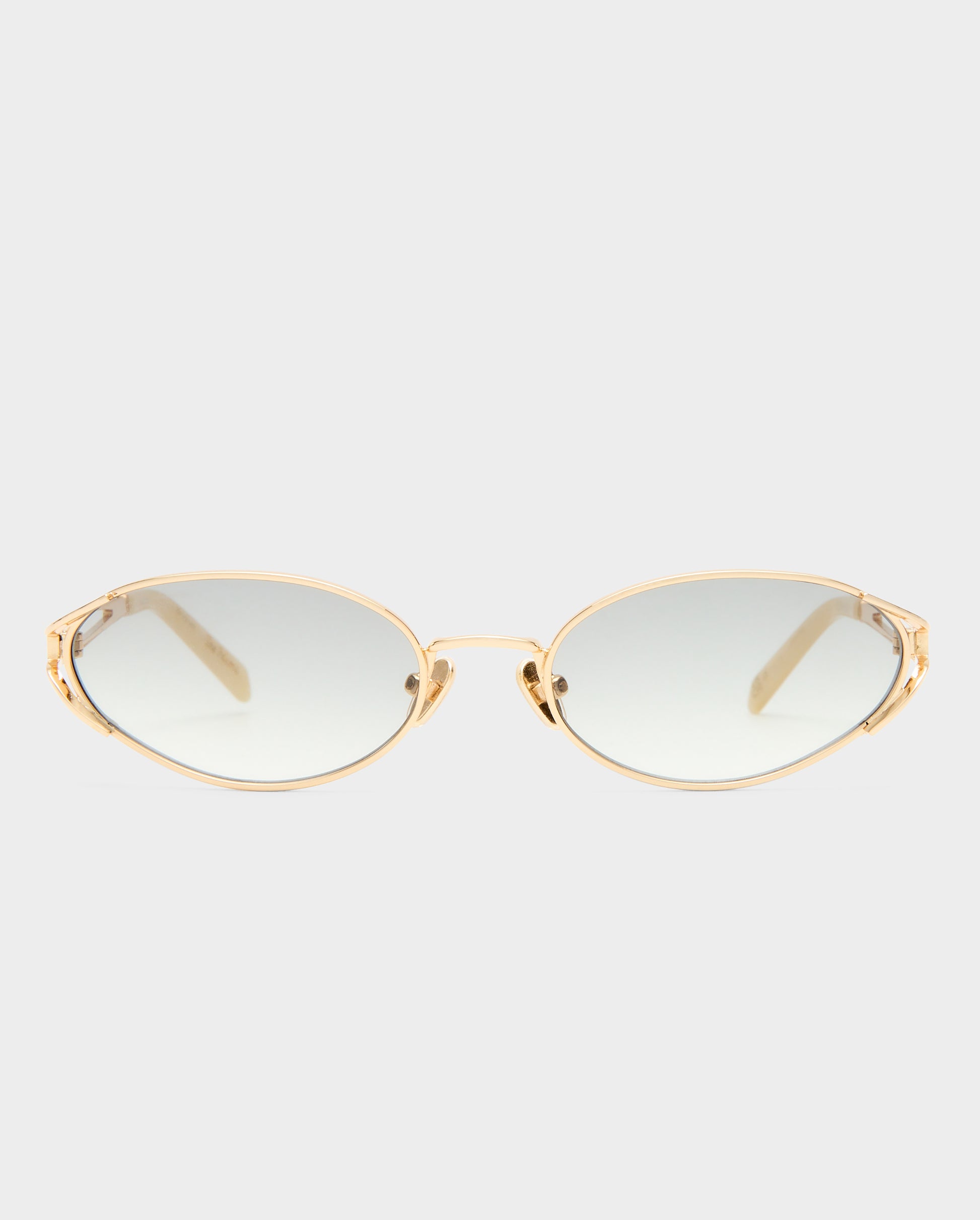 The Paloma Gold Charcoal Female Oval Sunglasses | Luv Lou