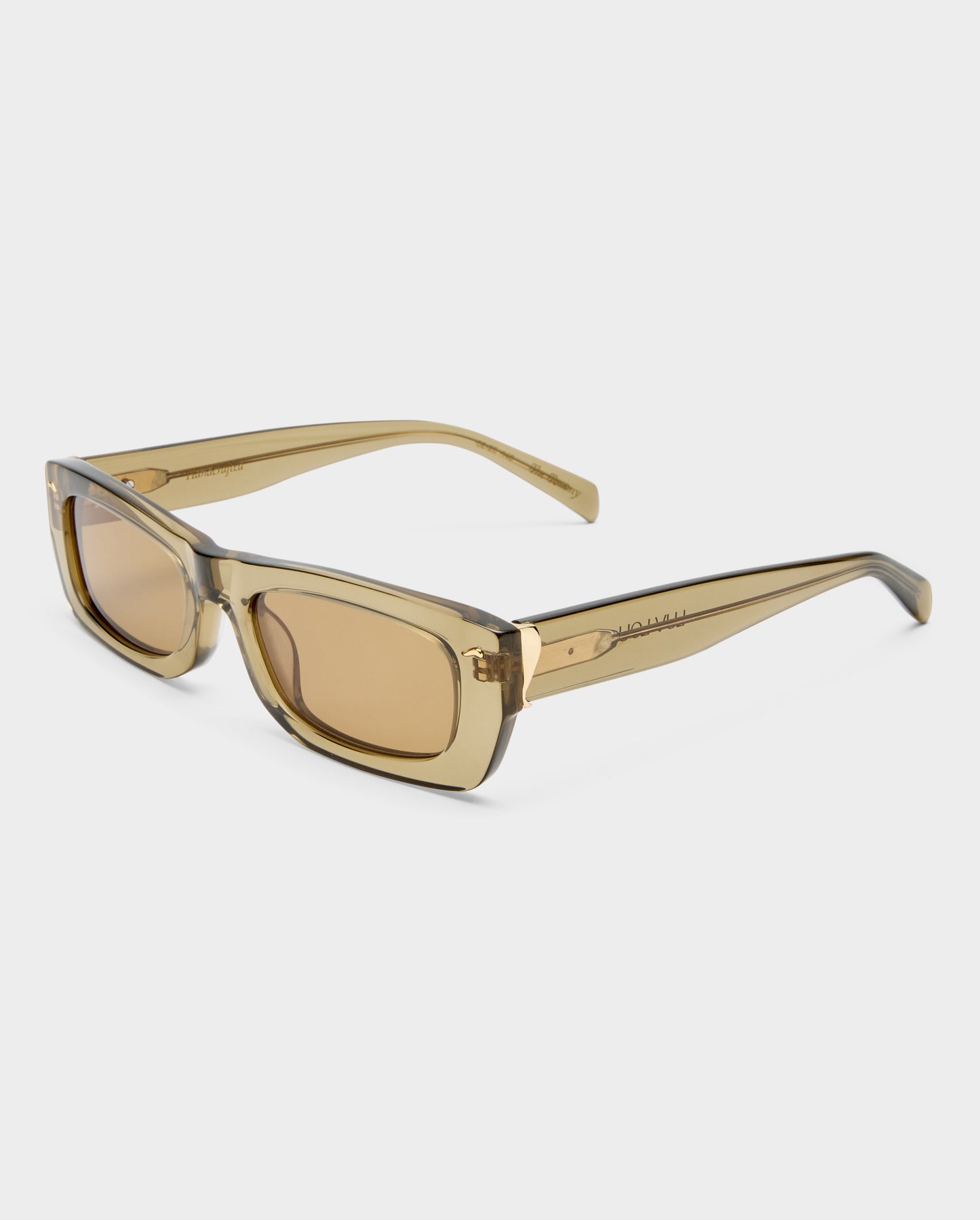 The Tommy Khaki Crystal Female Rectangle Sunglasses | Luv Lou