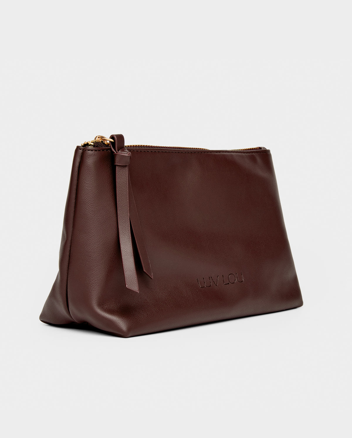The Evie Medium Beauty Bag Cocoa Vegan Leather Uni-Sex Unspecified Accessories | Luv Lou