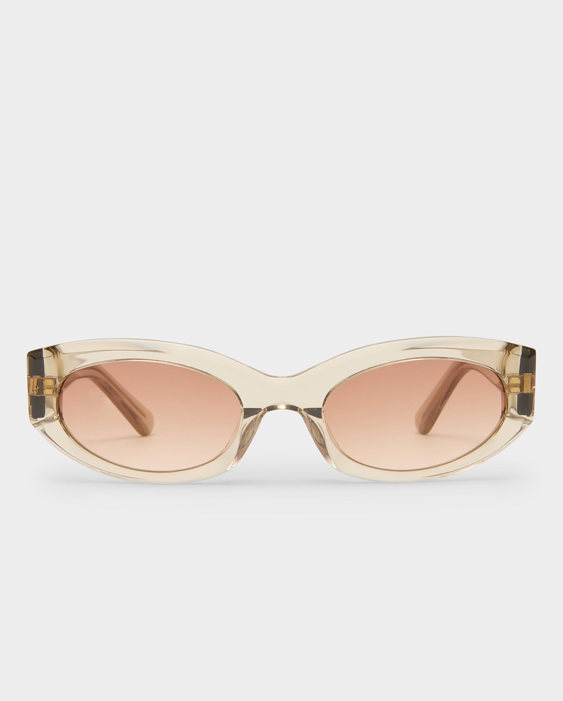 The Juliet Crystal Latte Female Oval Sunglasses | Luv Lou