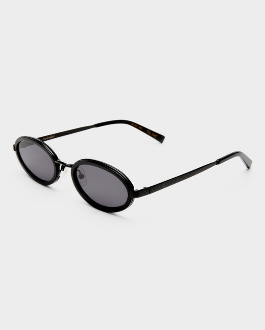 The Sage Black Female Oval Sunglasses | Luv Lou