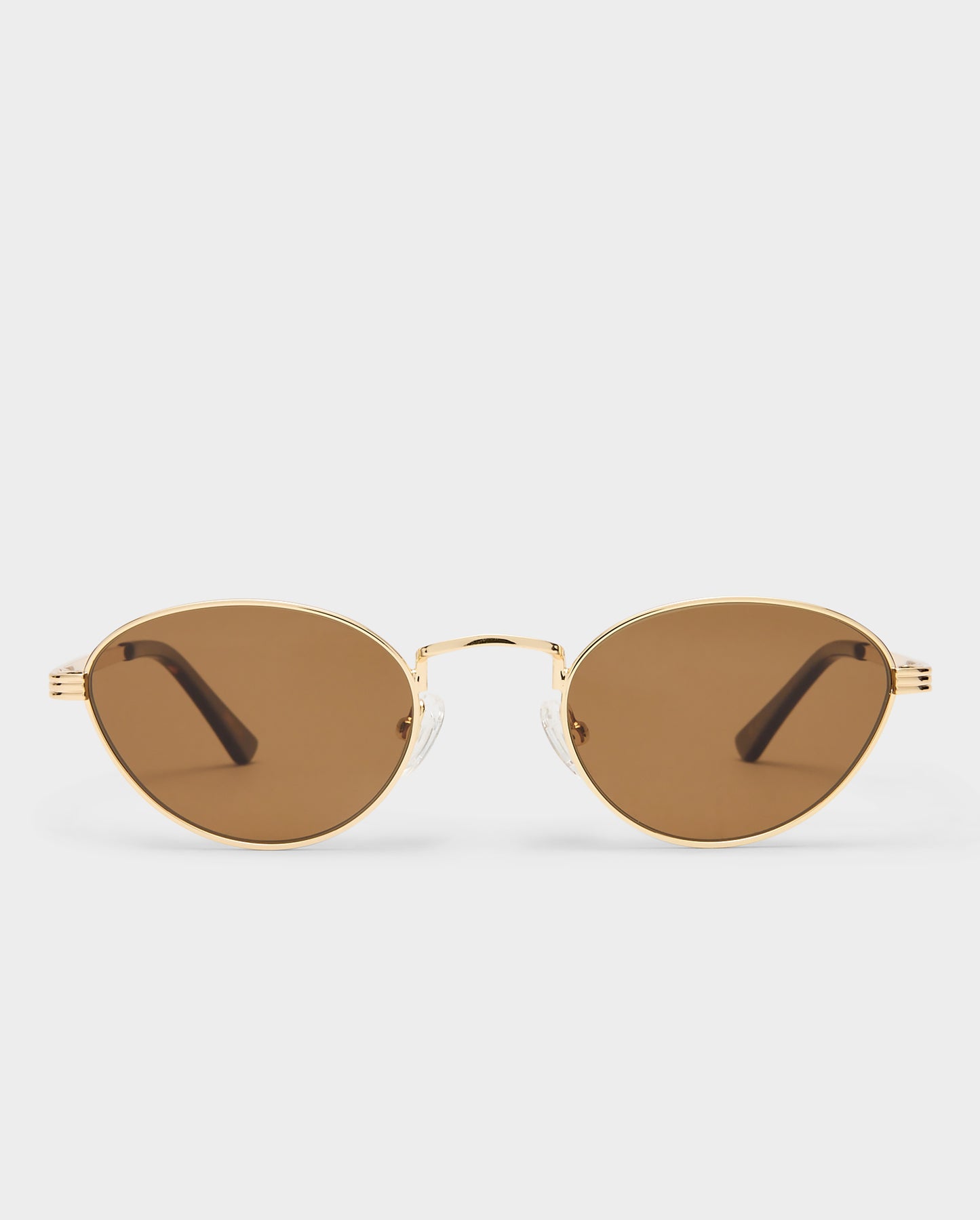 The Delilah Gold Female Oval Sunglasses | Luv Lou