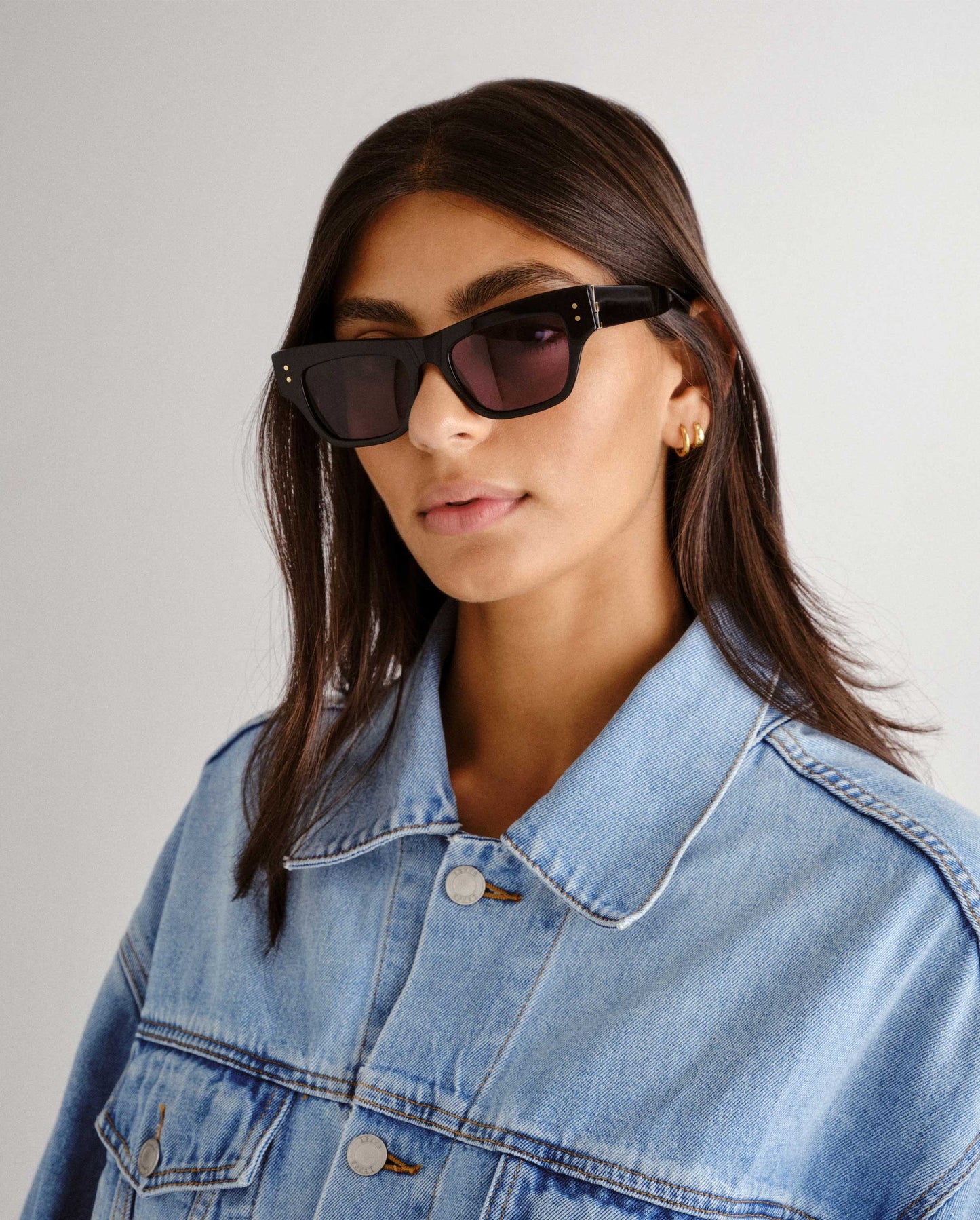 The Addison Black Female D-Frame Sunglasses | Luv Lou