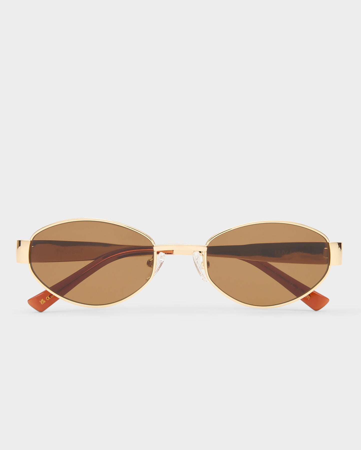 The Boston Gold Female Oval Sunglasses | Luv Lou