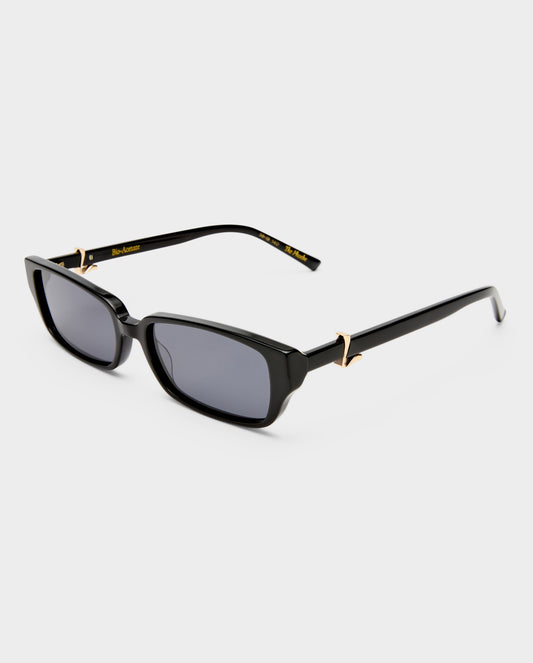 The Phoebe Black Female Rectangle Sunglasses | Luv Lou