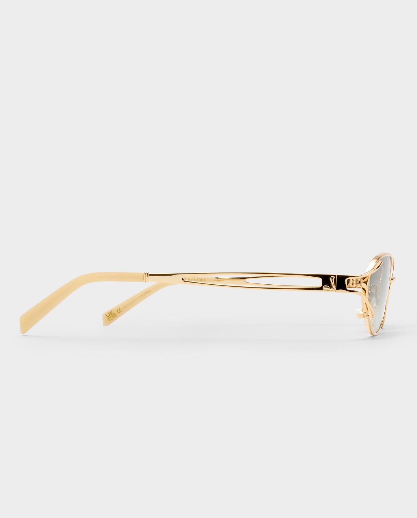 The Paloma Gold Charcoal Female Oval Sunglasses | Luv Lou