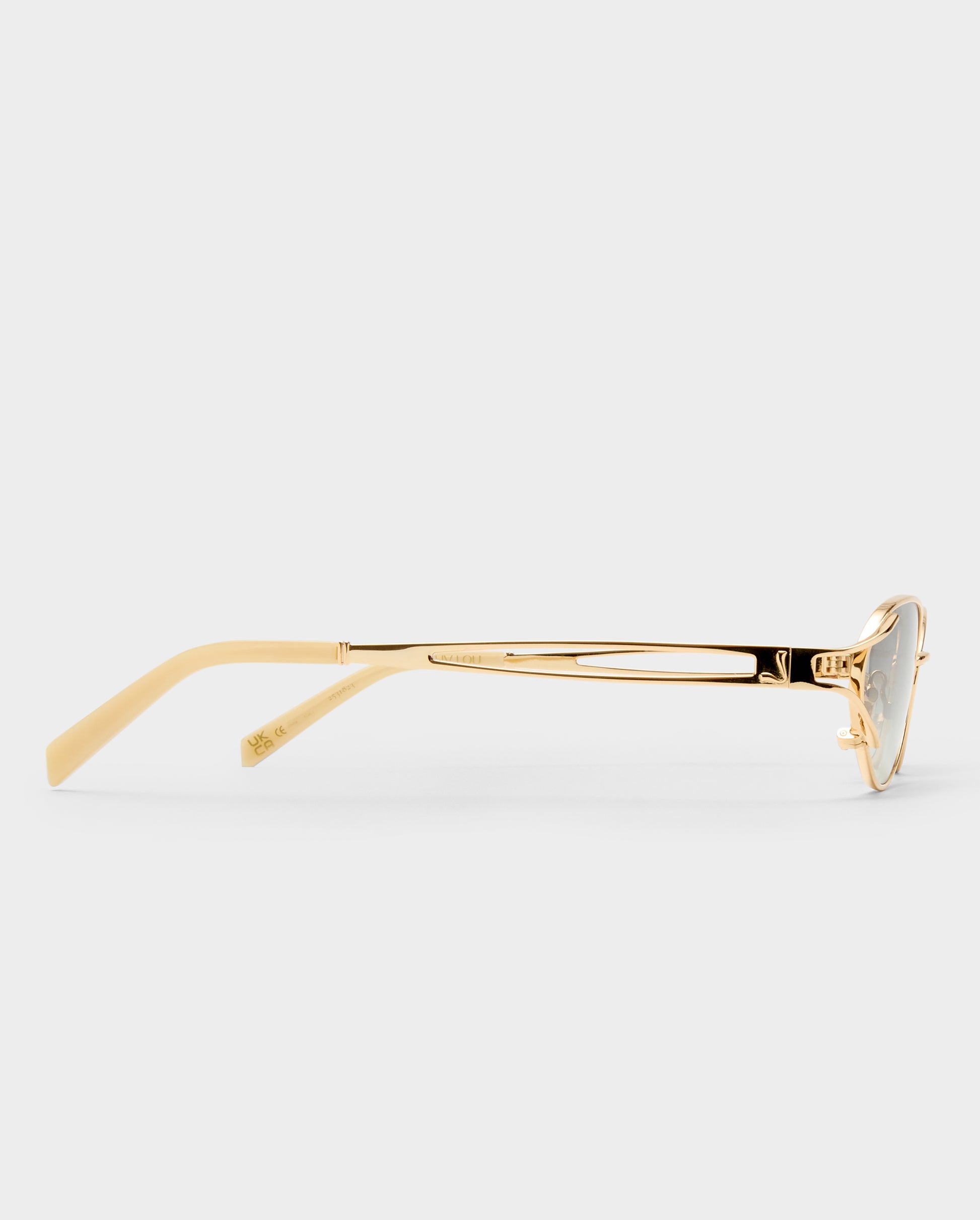 The Paloma Gold Charcoal Female Oval Sunglasses | Luv Lou