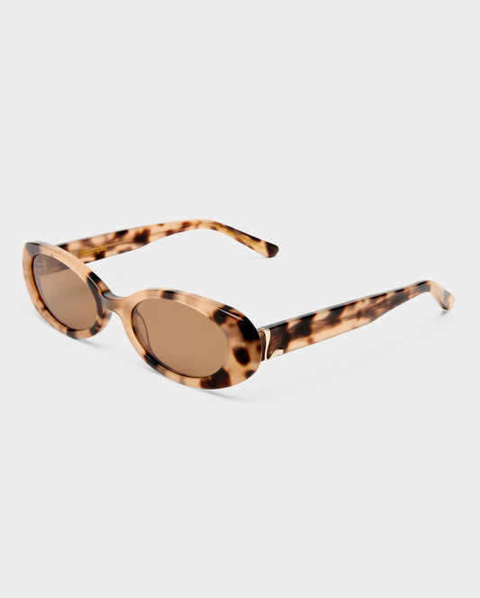 The Morgan Cream Tort Female Oval Sunglasses | Luv Lou