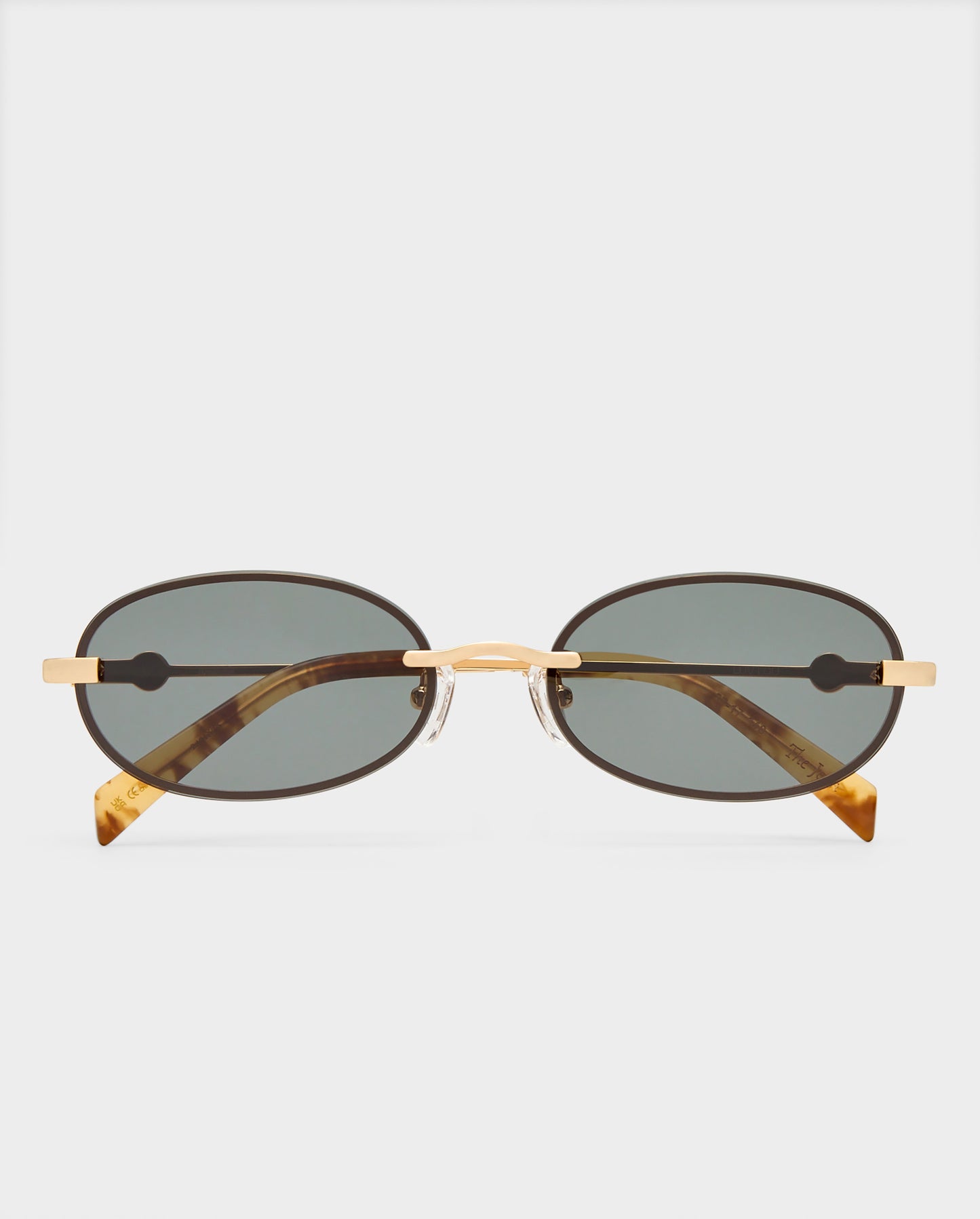 The Jean Brushed Gold Female Oval Sunglasses | Luv Lou